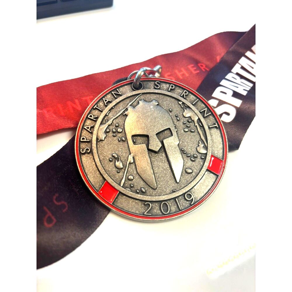 2019 Spartan Sprint Finisher Medal w/ Lanyard Race Medal Push Harder Collectible